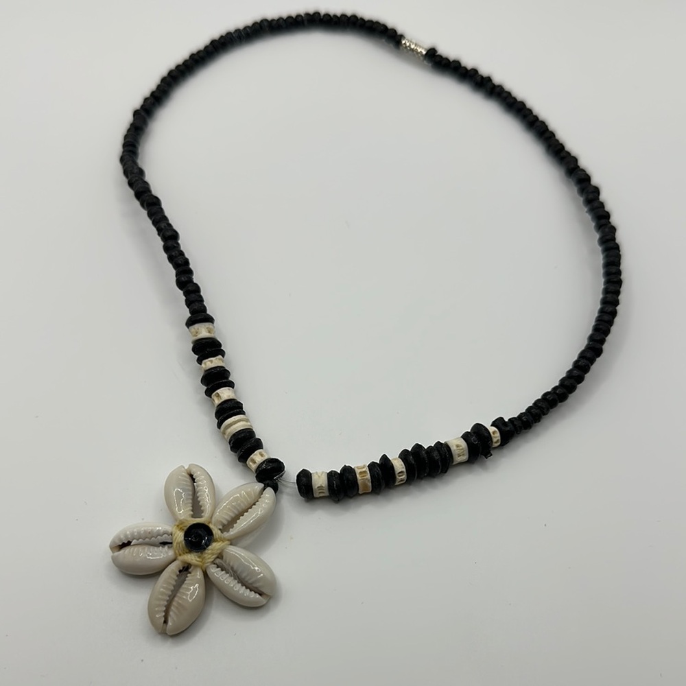 Handmade Black and White Shell Necklace